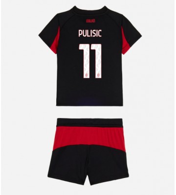 AC Milan Christian Pulisic #11 Hemmaställ Barn 2025-26 Kortärmad (+ Korta byxor)